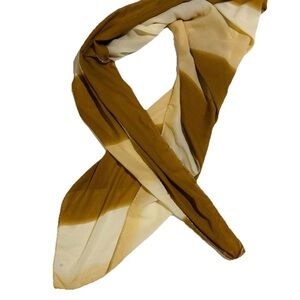 Vintage Zambak Square Fashion Scarf Brown Tan Cream Ombré Gradient 38" x 37"